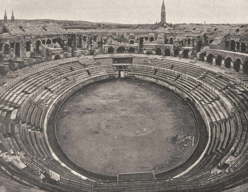GARD. Arènes de Nîmes 1902 old antique vintage print picture